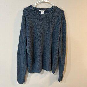 Geoffrey Beene Teal Blue Pullover Crewneck Sweater Men's Size XXL